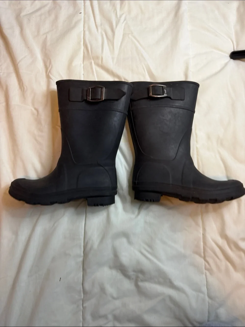 Kamik Black Kids Waterproof Rain & Snow Boots with Buckle Accent